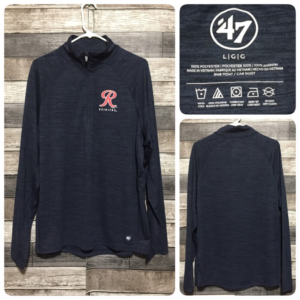 47 Brand Ranier 1/4 Zip Shirt Men’s L Navy Blue Lightweight